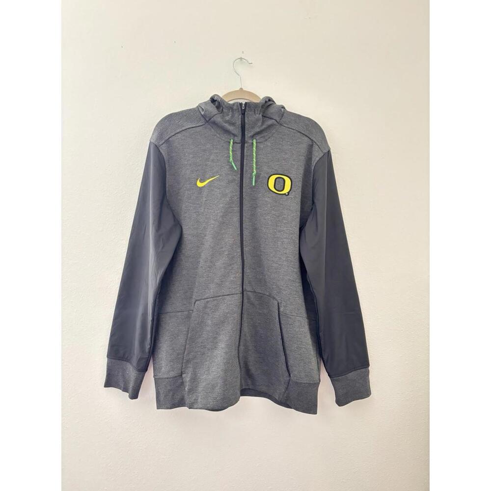 Oregon Ducks Football Team Issued Nike Pro Zip Up Jacket with Hood Men's  L